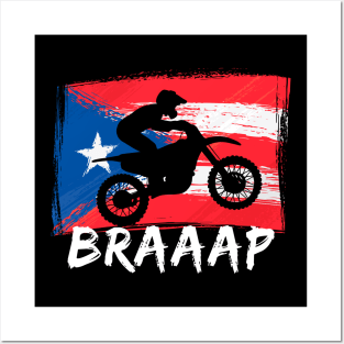 Puerto Rico Dirt Bike Off Road Moto Puerto Rican Braaap Posters and Art